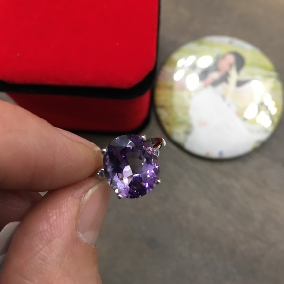 NEW Certified 5CT Amethyst S925 Silver Ring - Picture 9 of 17